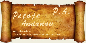 Petoje Andonov vizit kartica